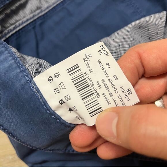 Brax Cooper Fancy Regular Fit Blue Patterned 5 Pocket Pant Size 42x29 - Picture 6 of 11